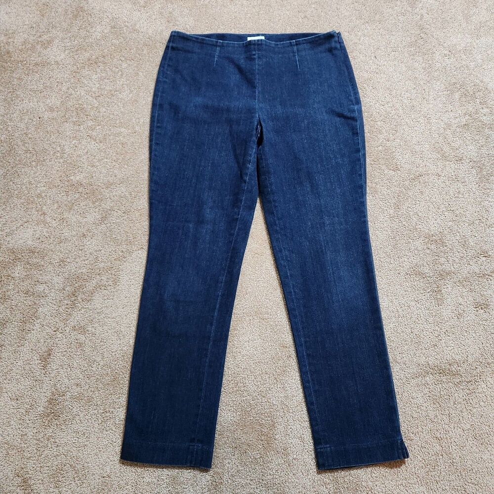J. Jill Jeans Women 10 Missy Mid Rise Slim Straight Ankle Side Zip